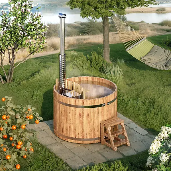NORDIC SPA KAJO IN [Fa Dézsafürdő kerek - 3-10 fő (belső fűtő)]
