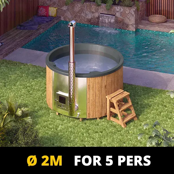 NORDIC SPA AAVA 5 [Üvegszálas Dézsafürdő kerek - 5 fő (integrált fűtővel)]
